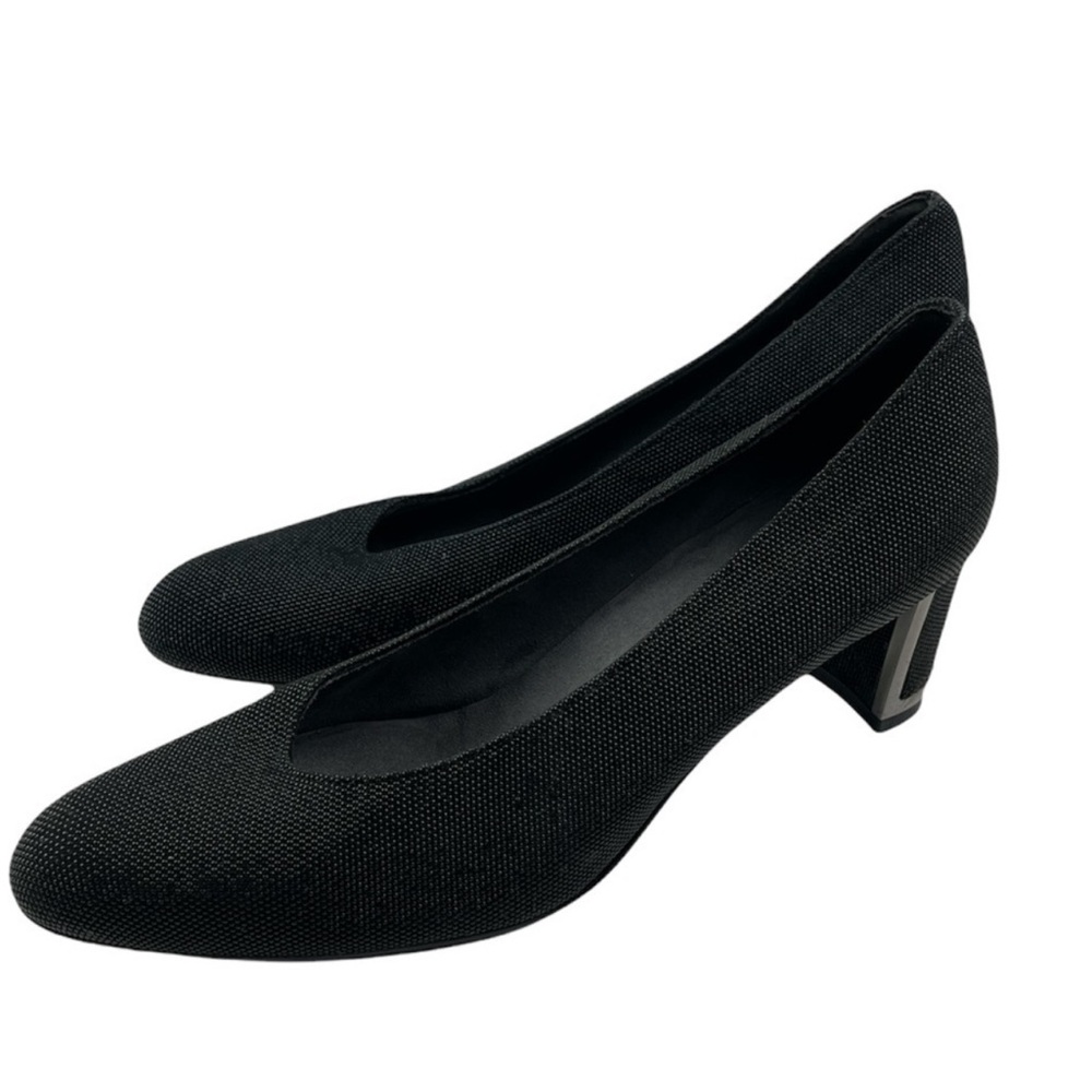 Stuart Weitzman Chicpumps Black Leather Goose Bump Classic Heel Pumps SZ 9.5